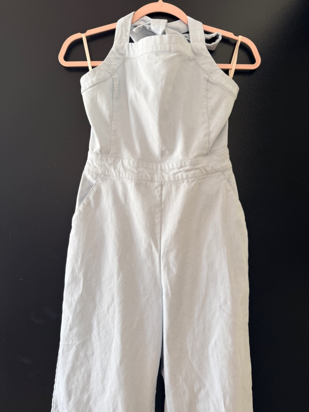 BCBGeneration Pale Blue Halter Jumpsuit